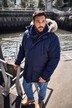 Men+ funktionel parka, hætte med kunstpels, op til 8XL