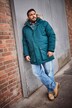 Men+ funktionel parka, hætte med kunstpels, op til 8XL