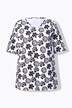 T-shirt à fleurs, coupe évasée. Encolure V et manches courtes