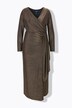 Maxi-jurk, glitter, wikkellook, V-hals, lange mouw