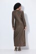 Maxi-jurk, glitter, wikkellook, V-hals, lange mouw