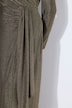Maxi-jurk, glitter, wikkellook, V-hals, lange mouw