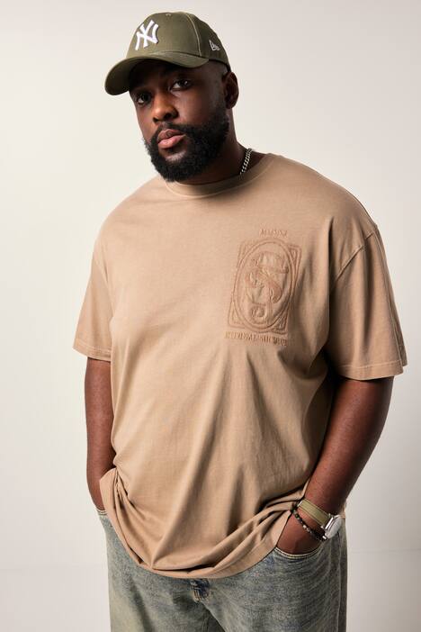 STHUGE T-Shirt, Halbarm, oversized, Brustprint, bis 8 XL