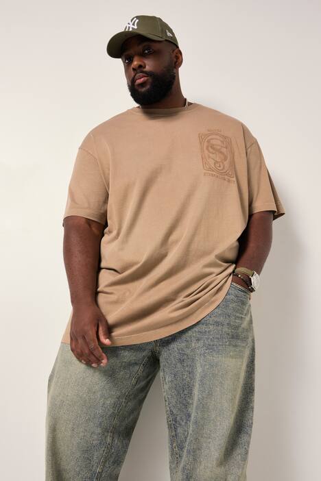 STHUGE T-Shirt, Halbarm, oversized, Brustprint, bis 8 XL