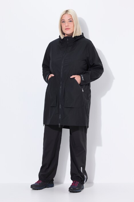 Regenmantel, wasserdicht, A-Linie, Seiten-Zipper, Kapuze
