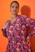 Robe midi imprimé all-over, manches longues raglan, coupe évasée