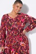 Robe midi imprimé all-over, manches longues raglan, coupe évasée