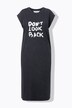 Robe midi en jersey, imprimé à message et coupe oversize