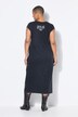 Robe midi en jersey, imprimé à message et coupe oversize