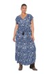 Maxi šaty, A střih, vázací stuha, kašmírový potisk