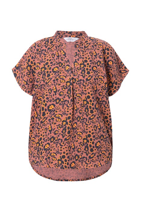 Halenkové tričko, mušelín, oversize střih, leopardí vzor