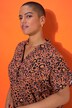 Maglia dal taglio oversize in mussola con stampa leopardata