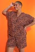 Maglia dal taglio oversize in mussola con stampa leopardata