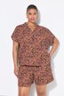 Maglia dal taglio oversize in mussola con stampa leopardata
