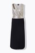 Robe maxi sans manches à col en V, broderie et paillettes