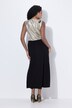 Robe maxi sans manches à col en V, broderie et paillettes