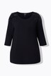 T-shirt avec fleurs en paillettes sequins, décolleté rond et manches 3/4, coupe évasée