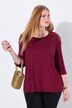 T-shirt avec fleurs en paillettes sequins, décolleté rond et manches 3/4, coupe évasée