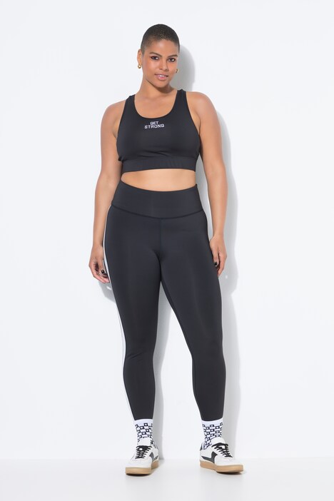 Sportlegging, elastische tailleband, zijstrepen