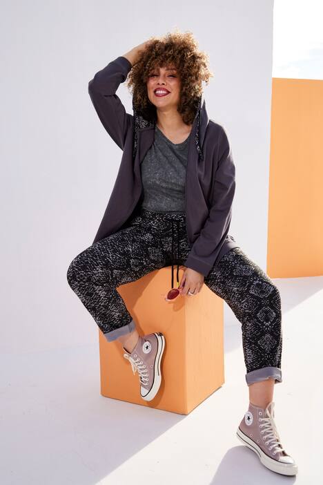 Joggingbroek, slangenpatroon, elastische tailleband, zakken