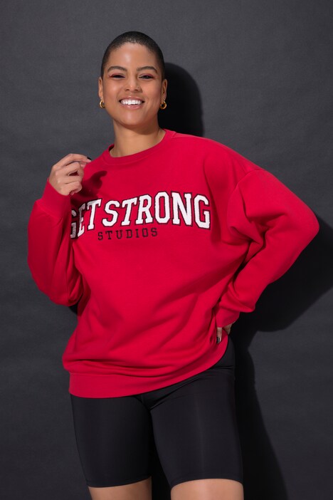 Sweat-shirt oversize, message en tissu éponge