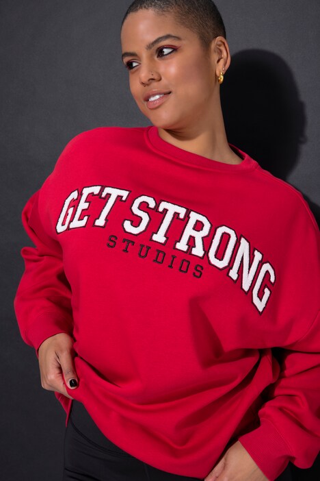 Sweat-shirt oversize, message en tissu éponge