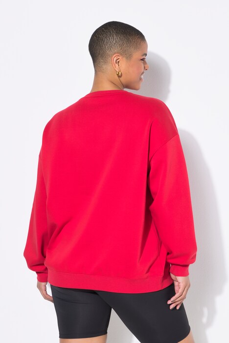 Sweat-shirt oversize, message en tissu éponge