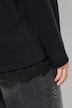 Hoodie, kanten zoom, A-lijn, capuchon, lange mouwen