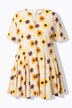 T-shirt, bloemen, tuniekhals, halflange mouwen, biologisch katoen
