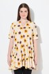 T-shirt, bloemen, tuniekhals, halflange mouwen, biologisch katoen