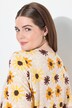 T-shirt, bloemen, tuniekhals, halflange mouwen, biologisch katoen