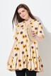 T-shirt, bloemen, tuniekhals, halflange mouwen, biologisch katoen