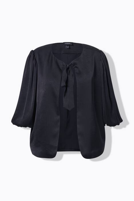 Jacke, kurz, Schleife, Rundhals, weiter 3/4-Arm
