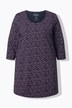 T-shirt long, coupe évasée, décolleté rond et manches 3/4