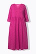 Jersey maxi-jurk, A-lijn, tuniekhals, 3/4-mouwen