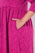 Jersey maxi-jurk, A-lijn, tuniekhals, 3/4-mouwen