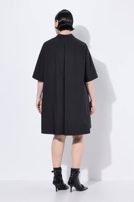 Abito a tunica dal taglio svasato con PaperTouch, collo da camicia e mezze maniche