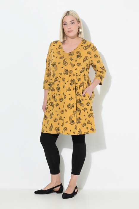 Longshirt, A-Linie, V-Ausschnitt, 3/4-Arm, Taschen