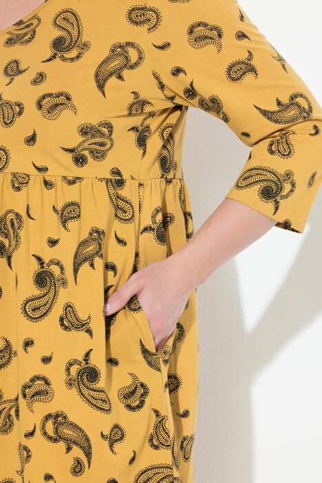 Longshirt, A-Linie, V-Ausschnitt, 3/4-Arm, Taschen