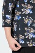 T-shirt décolleté en V et manches 3/4, coupe évasée