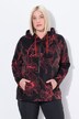 Fleece jas, bloemmotief, capuchon, lange mouw