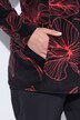 Fleece jas, bloemmotief, capuchon, lange mouw