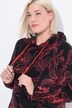 Fleece jas, bloemmotief, capuchon, lange mouw