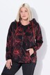 Fleece jas, bloemmotief, capuchon, lange mouw