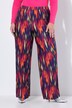 Pantalón plisado, pierna recta y ancha, estampado colorido