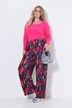 Pantalón plisado, pierna recta y ancha, estampado colorido