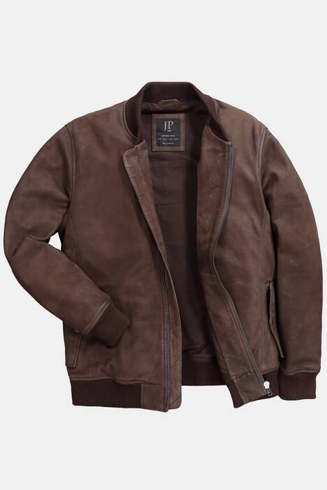 JP1880 leren blouson, nubuck-lamsleer, collegekraag, tot 7XL