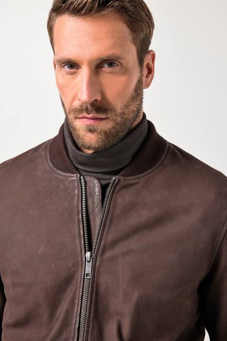 JP1880 leren blouson, nubuck-lamsleer, collegekraag, tot 7XL