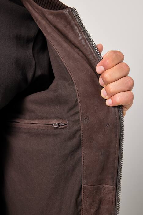 Blouson en cuir JP1880, en cuir d'agneau, encolure style veste teddy – jusqu'au 7 XL