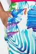 Pantaloni in raso con foglie, taglio della gamba dritto e ampio e cintura elastica